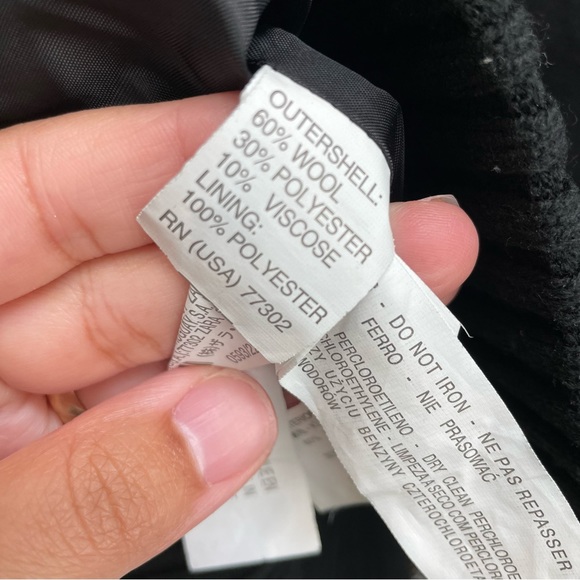 Zara women’s wool blend jacket short zip up bomber style size small solid black - Picture 7 of 7